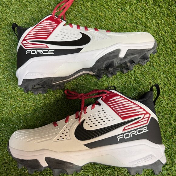 Nike Force Savage Pro Shark 3 P PE Football Cleats White Crimson FJ8163-102 main image 8